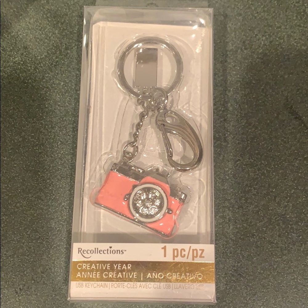 Recollections USB Pink Camera Keychain